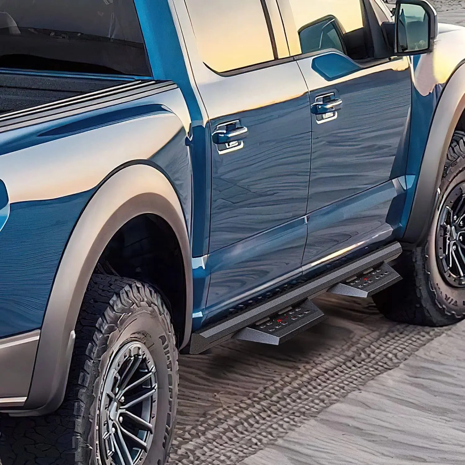 2007-2021 Toyota Tundra CrewMax Cab Running Boards 3.6 Inch Drop Side Steps Bolt-on Black Powder Coated