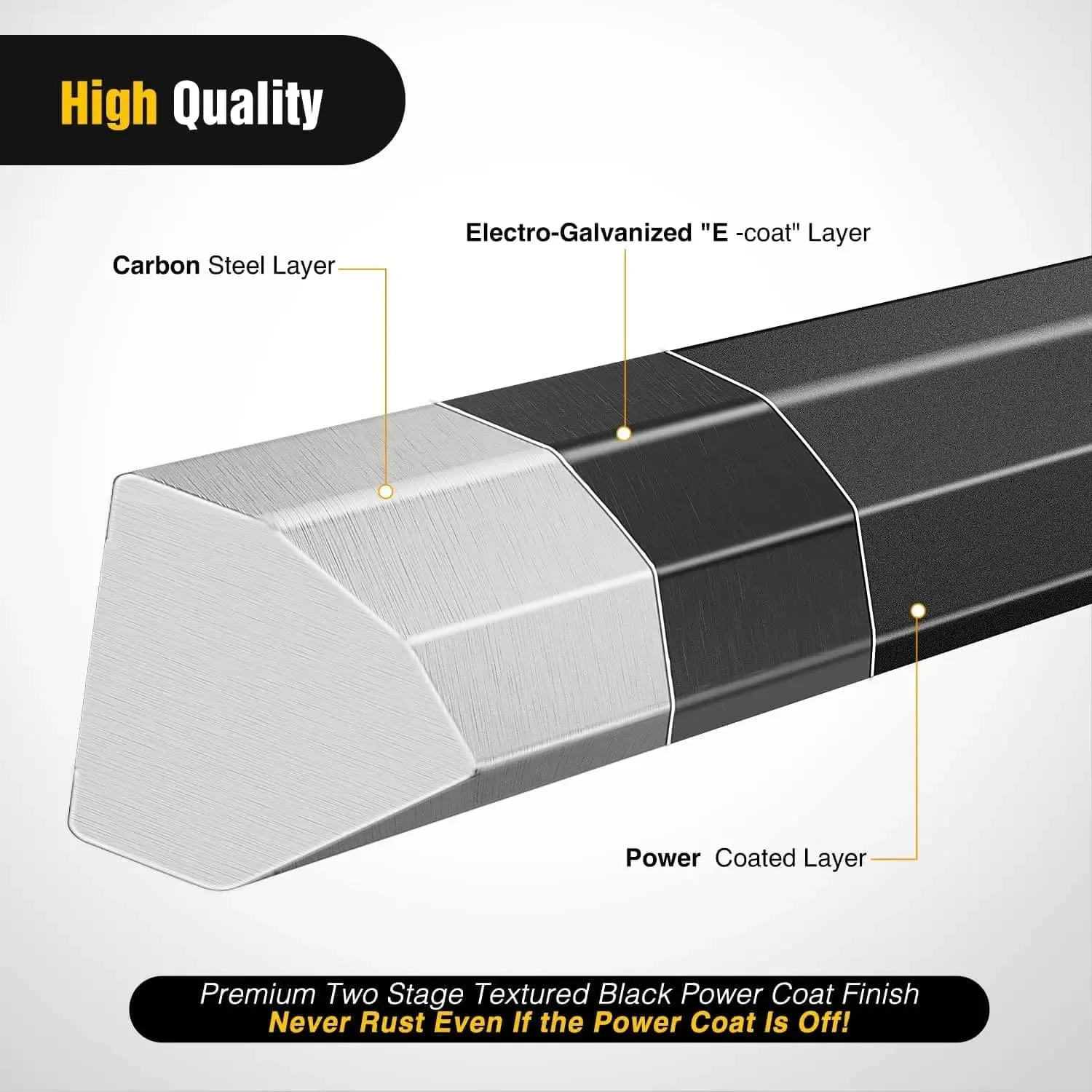 2007-2021 Toyota Tundra CrewMax Cab Running Boards 3.6 Inch Drop Side Steps Bolt-on Black Powder Coated