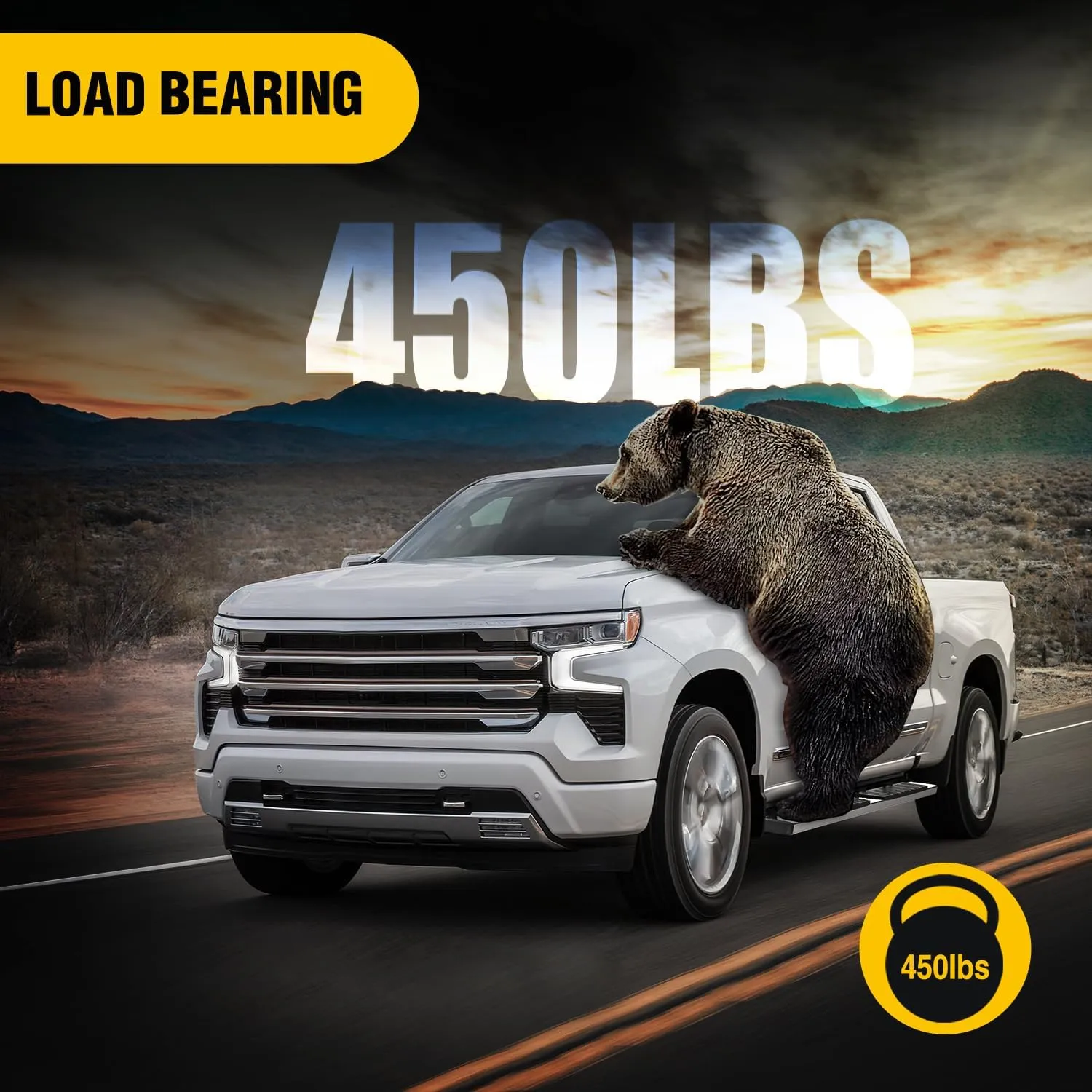 2019-2024 Chevy Silverado/GMC Sierra 1500 Double Cab 2020-2024 Silverado/GMC Sierra 2500HD 3500HD 6 Inch Stainless Steel Bolt-on Side Step Nerf Bars Running Boards