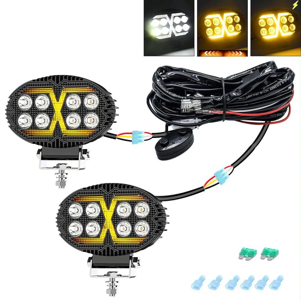 5.5" Elliptical Hybrid LED Work Light | X-Shaped Beam
