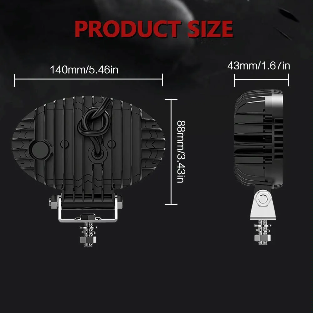 5.5" Elliptical Hybrid LED Work Light | X-Shaped Beam