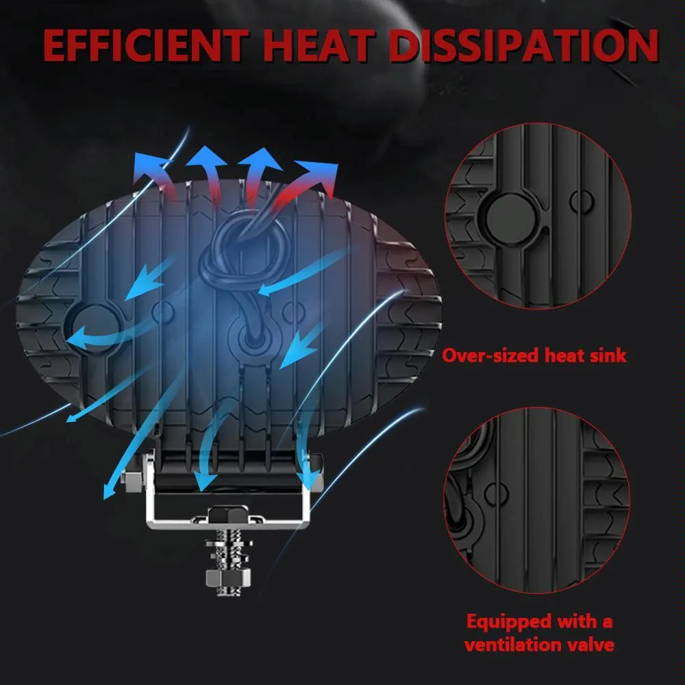 5.5" Elliptical Hybrid LED Work Light | X-Shaped Beam