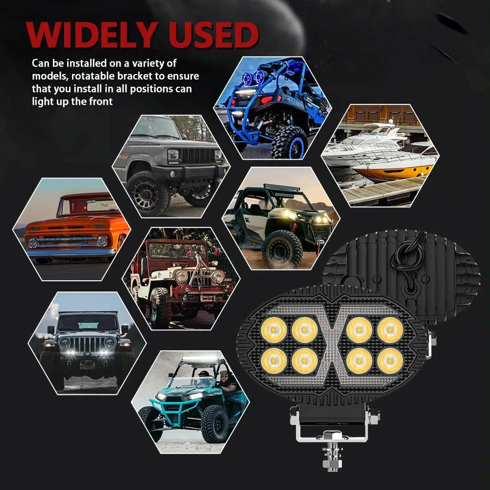 5.5" Elliptical Hybrid LED Work Light | X-Shaped Beam