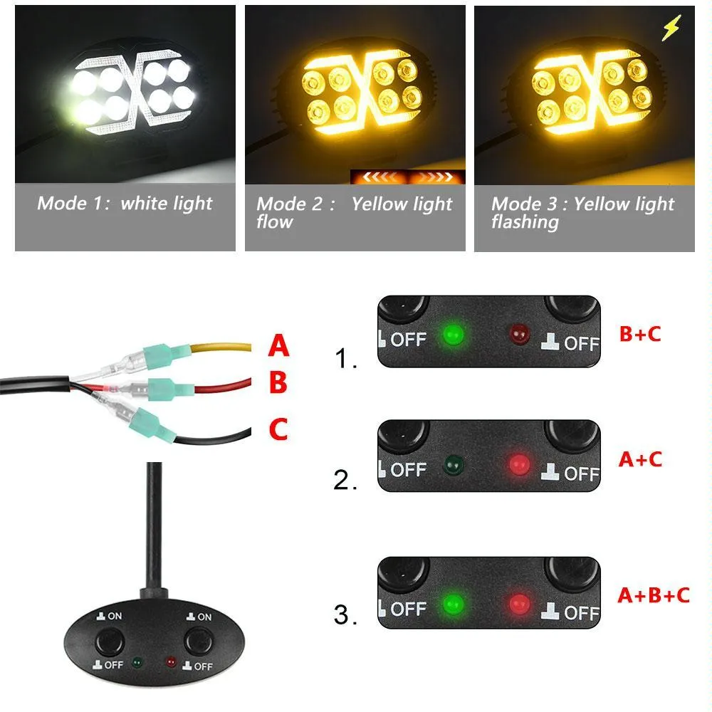 5.5" Elliptical Hybrid LED Work Light | X-Shaped Beam