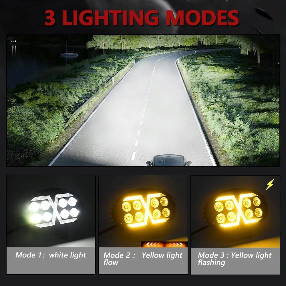 5.5" Elliptical Hybrid LED Work Light | X-Shaped Beam