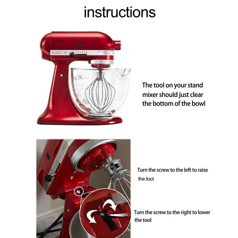 5Qt Stand Mixer Whip & Whisk Set Stainless Steel Accessories