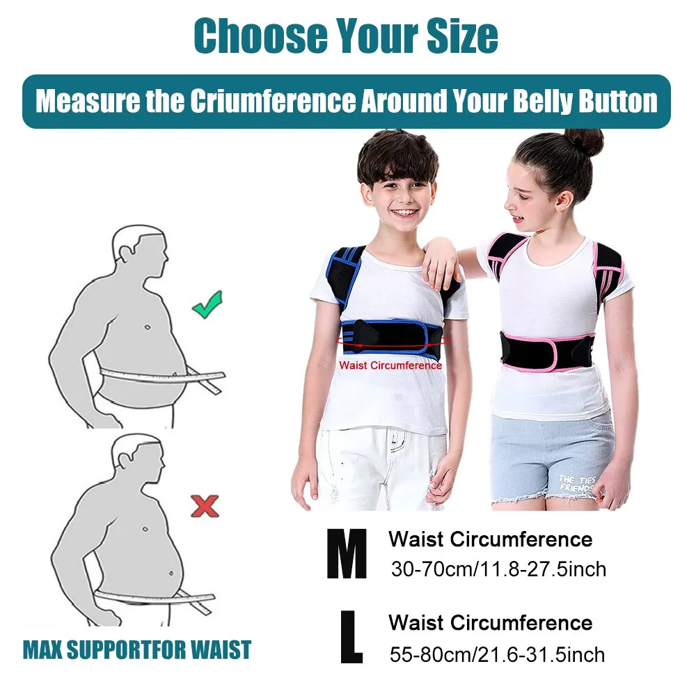 Adjustable Back Posture Corrector Straightener Brace for Kids & Teens
