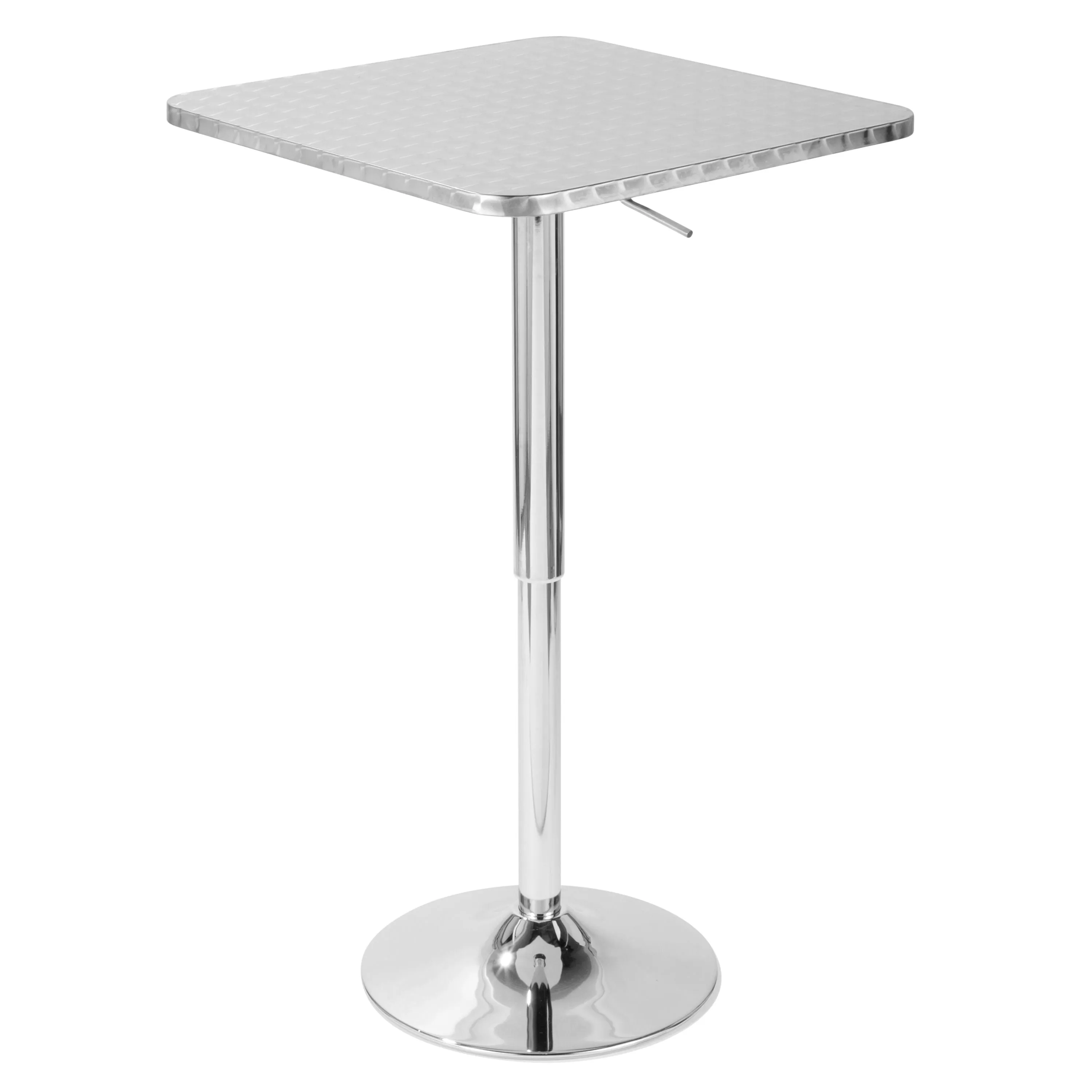 Bistro - Contemporary Adjustable Square Bar Table - Silver by Couch.com