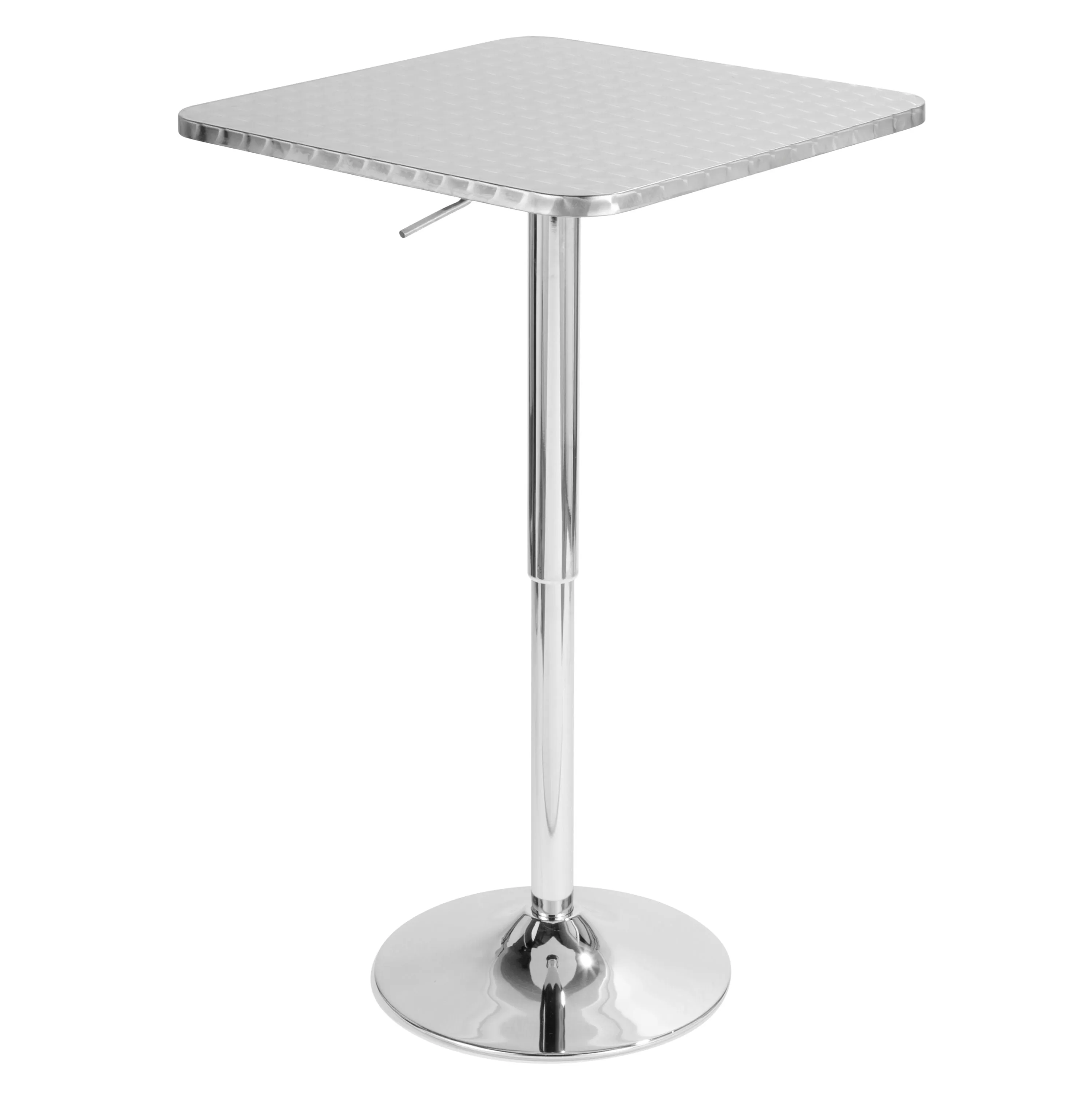 Bistro - Contemporary Adjustable Square Bar Table - Silver by Couch.com