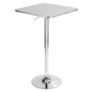 Bistro - Contemporary Adjustable Square Bar Table - Silver by Couch.com