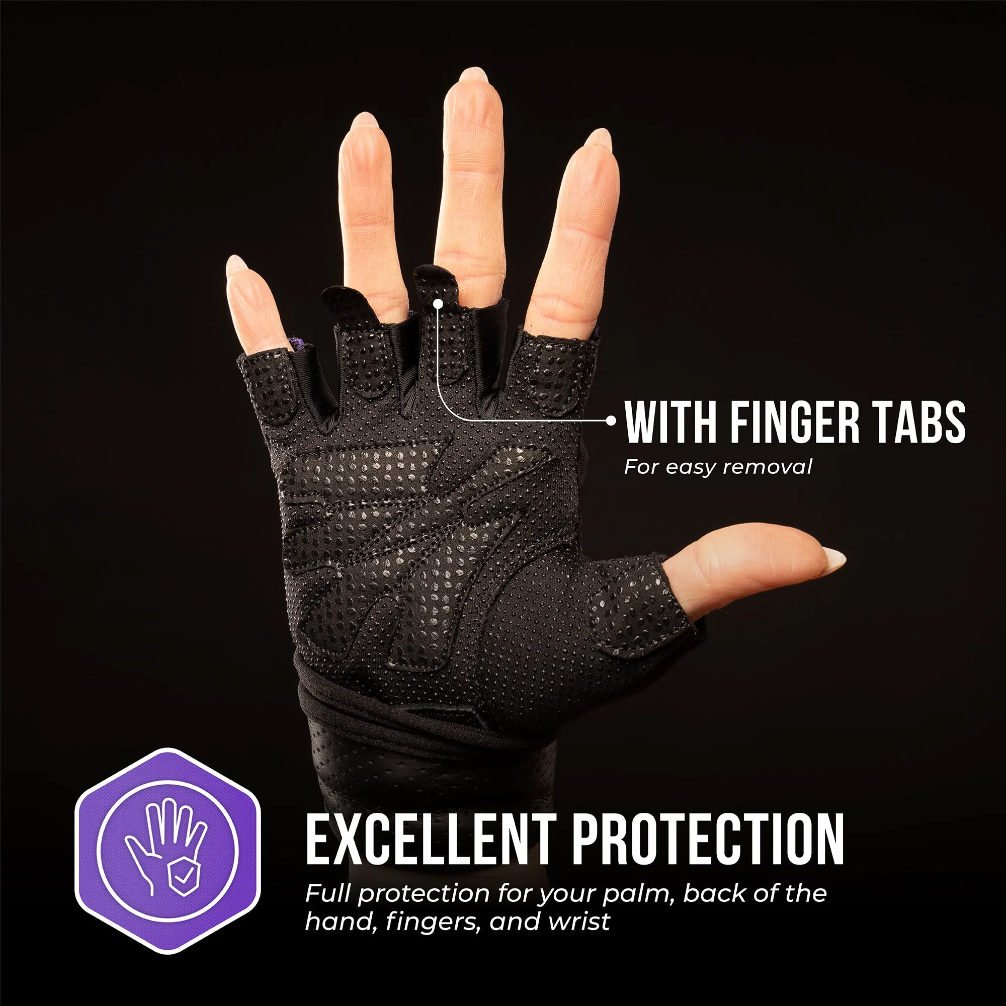 Contraband Pink Label 5737 Womens Padded Wrist Wrap Weight Lifting Gloves w/ GripLock Padding (Pair)