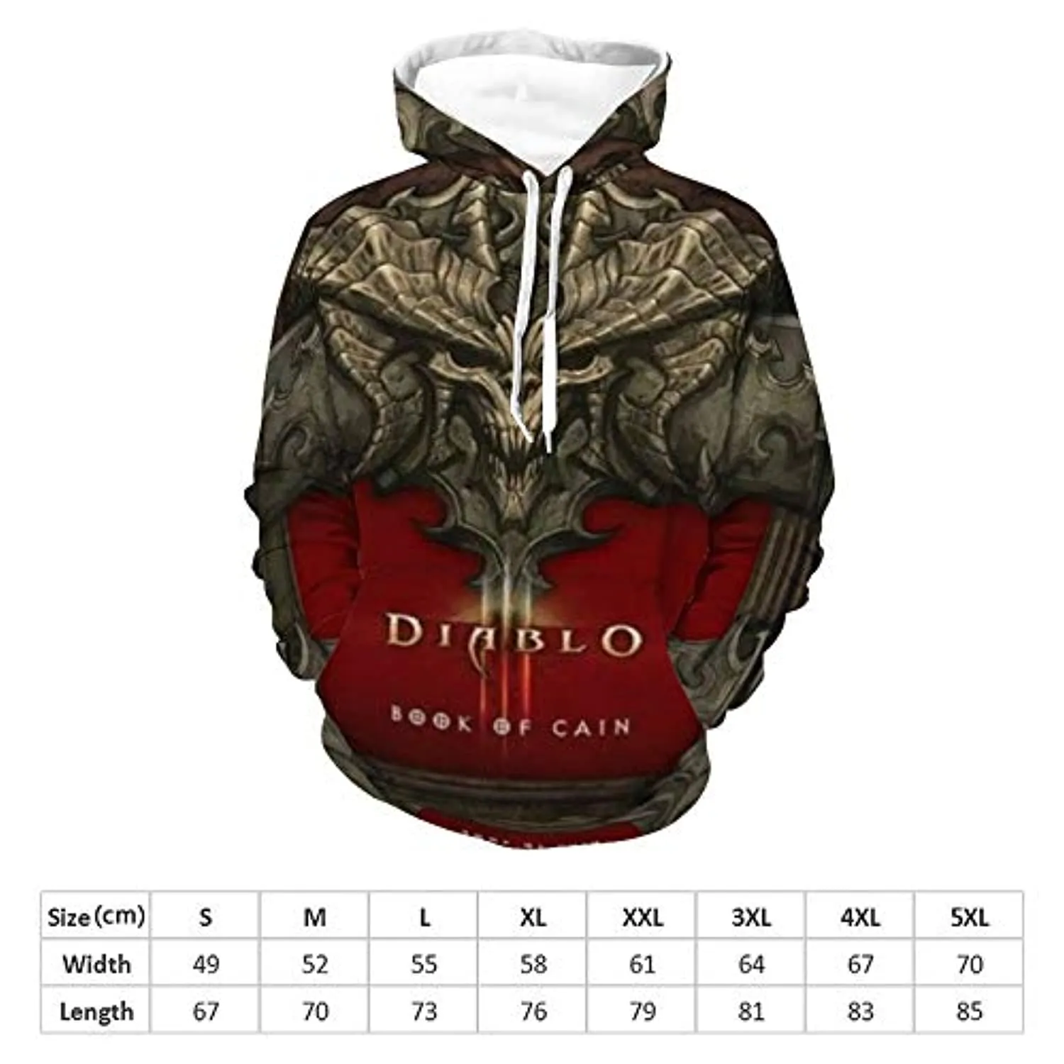 Diablo Hoodies - Diablo 3 Book of Cain 3D Print Casual Pullover Hooded Sweatshirt