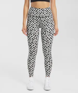 Gymshark Monogram Leggings - Black