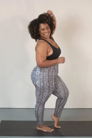 High Waist- Yoga Leggings-Pink Snake