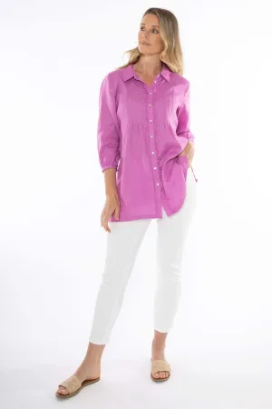 Jump Frayed Tunic Shirt in Passion Pink