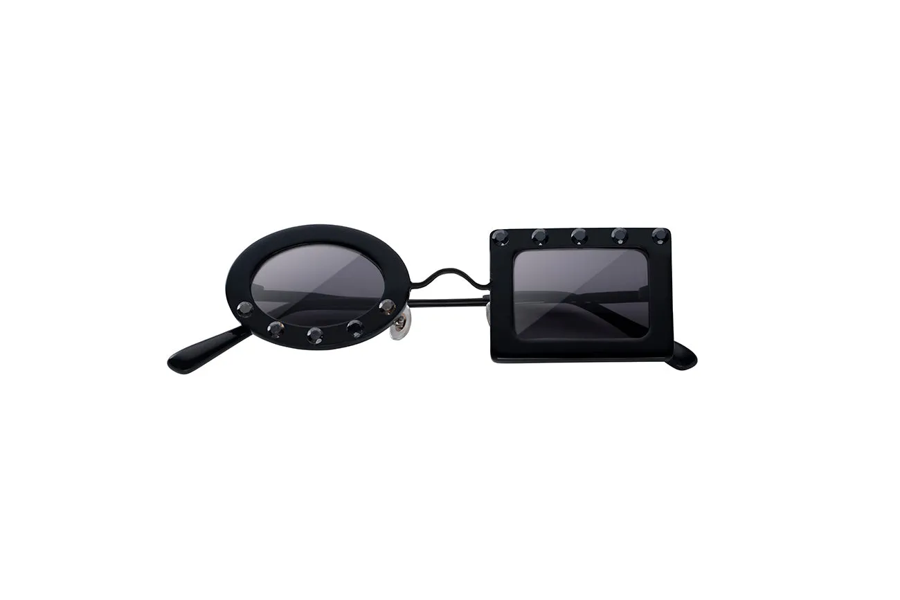 METAL/OYX/SQ IMBALANCED SUNGLASSES