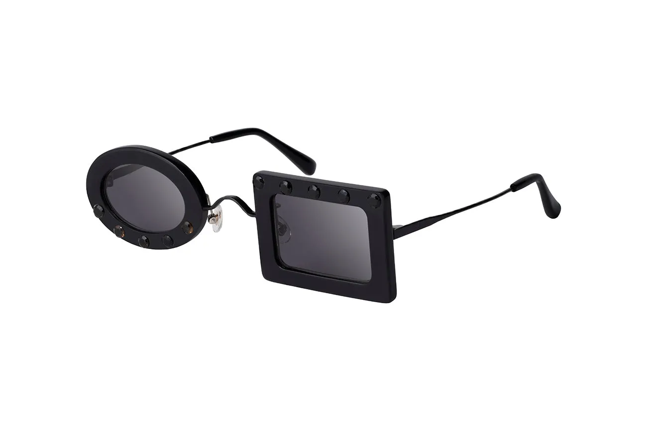 METAL/OYX/SQ IMBALANCED SUNGLASSES