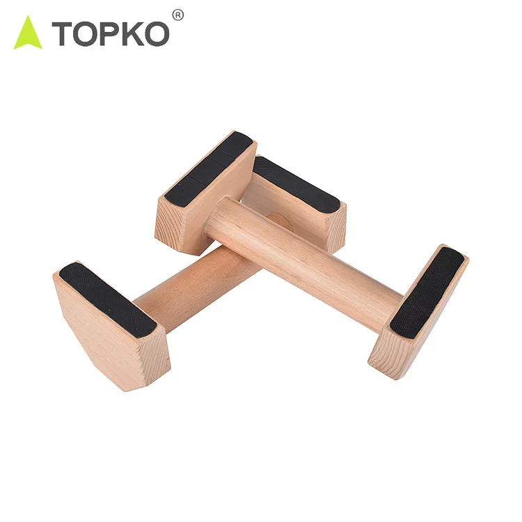 Non-slip Parallettes Wooden Push Up Bar