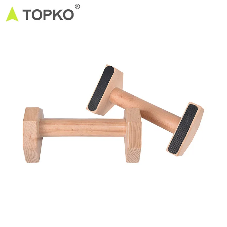 Non-slip Parallettes Wooden Push Up Bar
