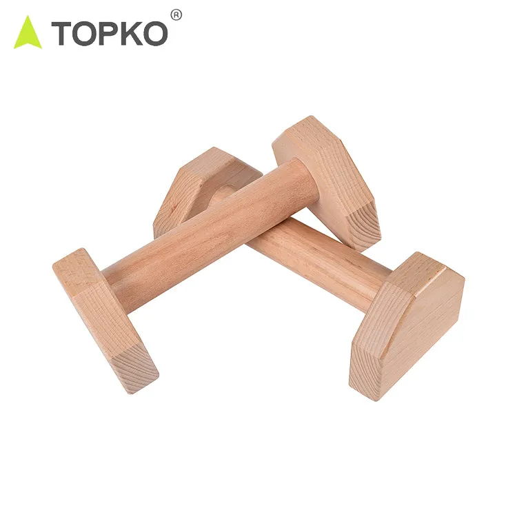 Non-slip Parallettes Wooden Push Up Bar