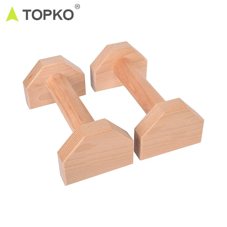 Non-slip Parallettes Wooden Push Up Bar