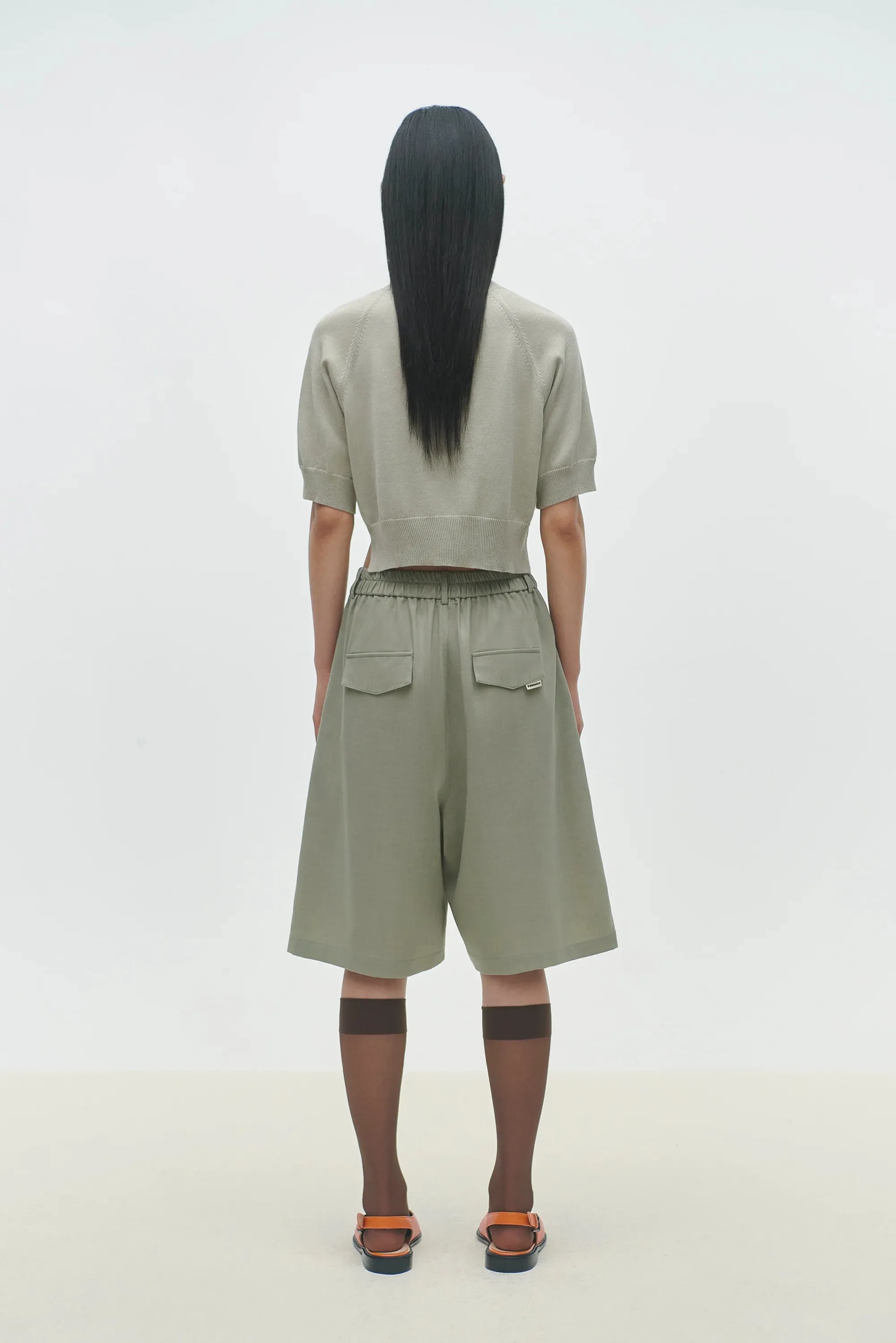 Organic Cotton Cut-Out Top Peal Grey