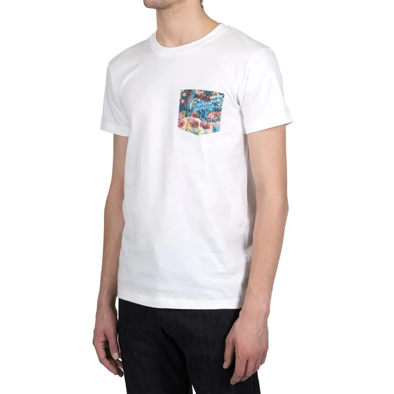 Pocket Tee (White   Flower Painting)