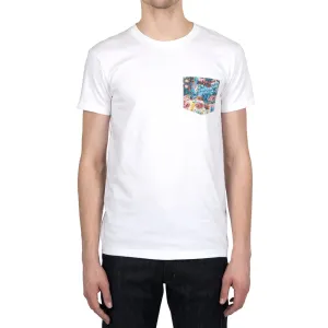 Pocket Tee (White   Flower Painting)