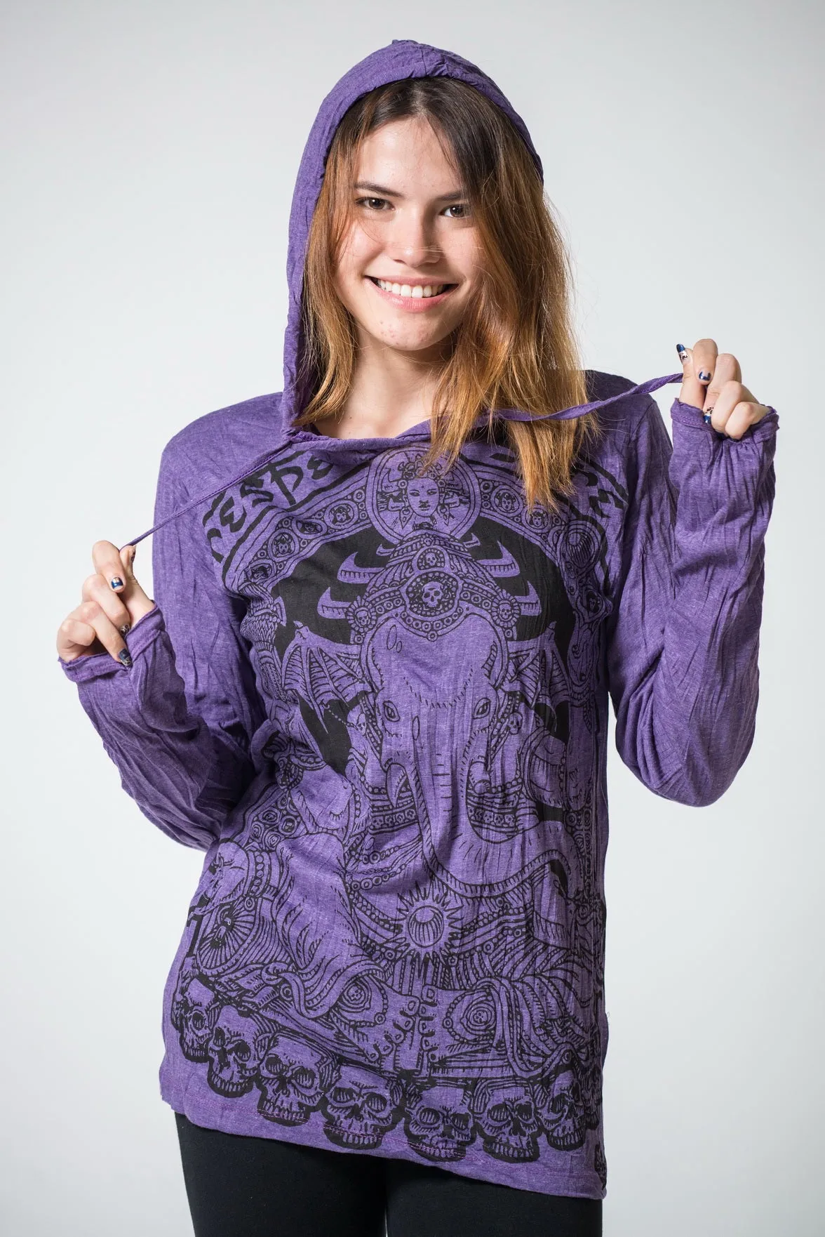 Unisex Batman Ganesh Hoodie in Purple