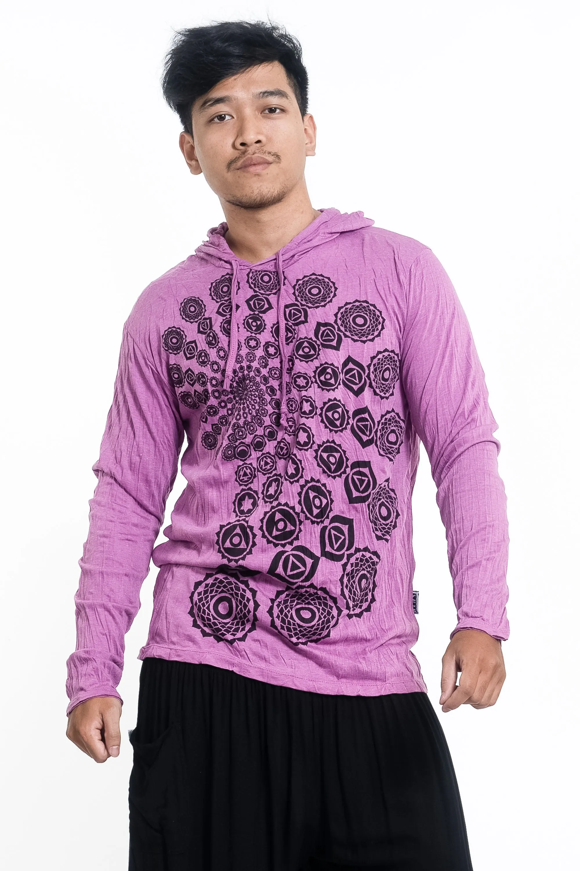 Unisex Chakra Fractal Hoodie in Pink
