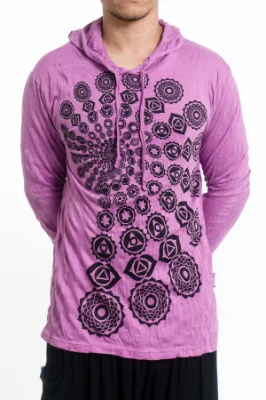 Unisex Chakra Fractal Hoodie in Pink