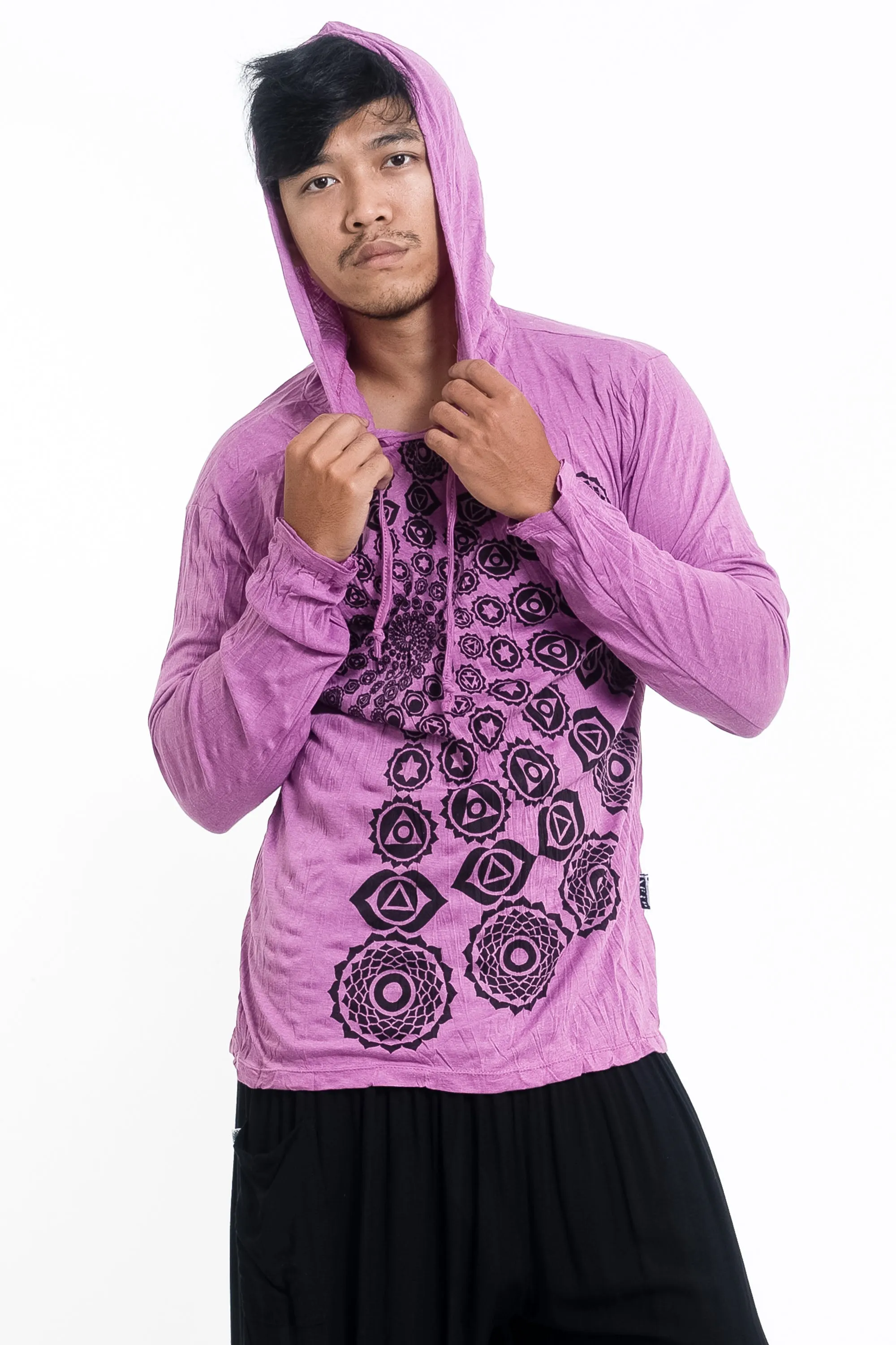 Unisex Chakra Fractal Hoodie in Pink