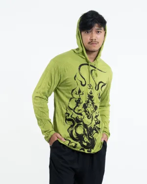 Unisex Ganesh Chakra Hoodie in Lime