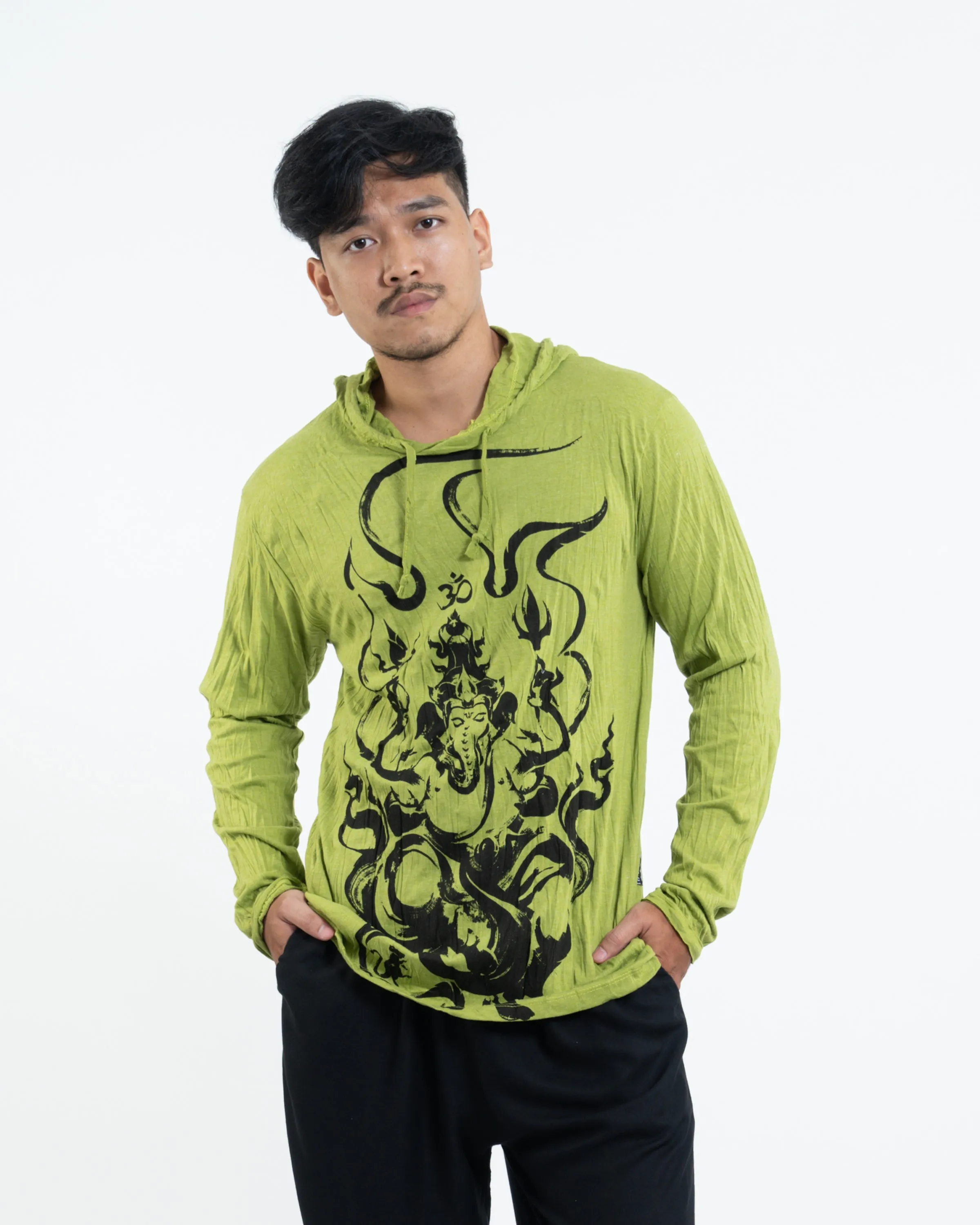 Unisex Ganesh Chakra Hoodie in Lime