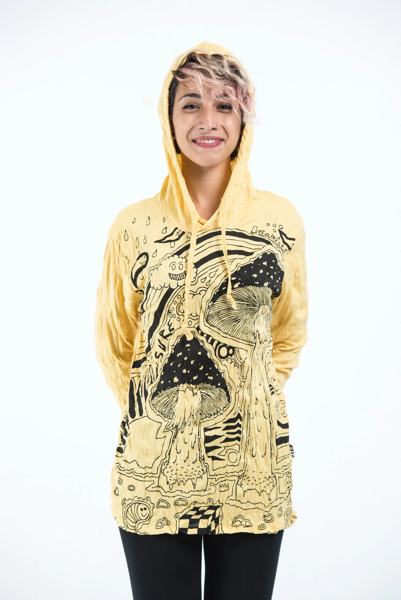 Unisex Magic Mushroom Hoodie in Yellow
