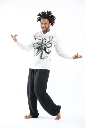 Unisex Octopus Hoodie in White