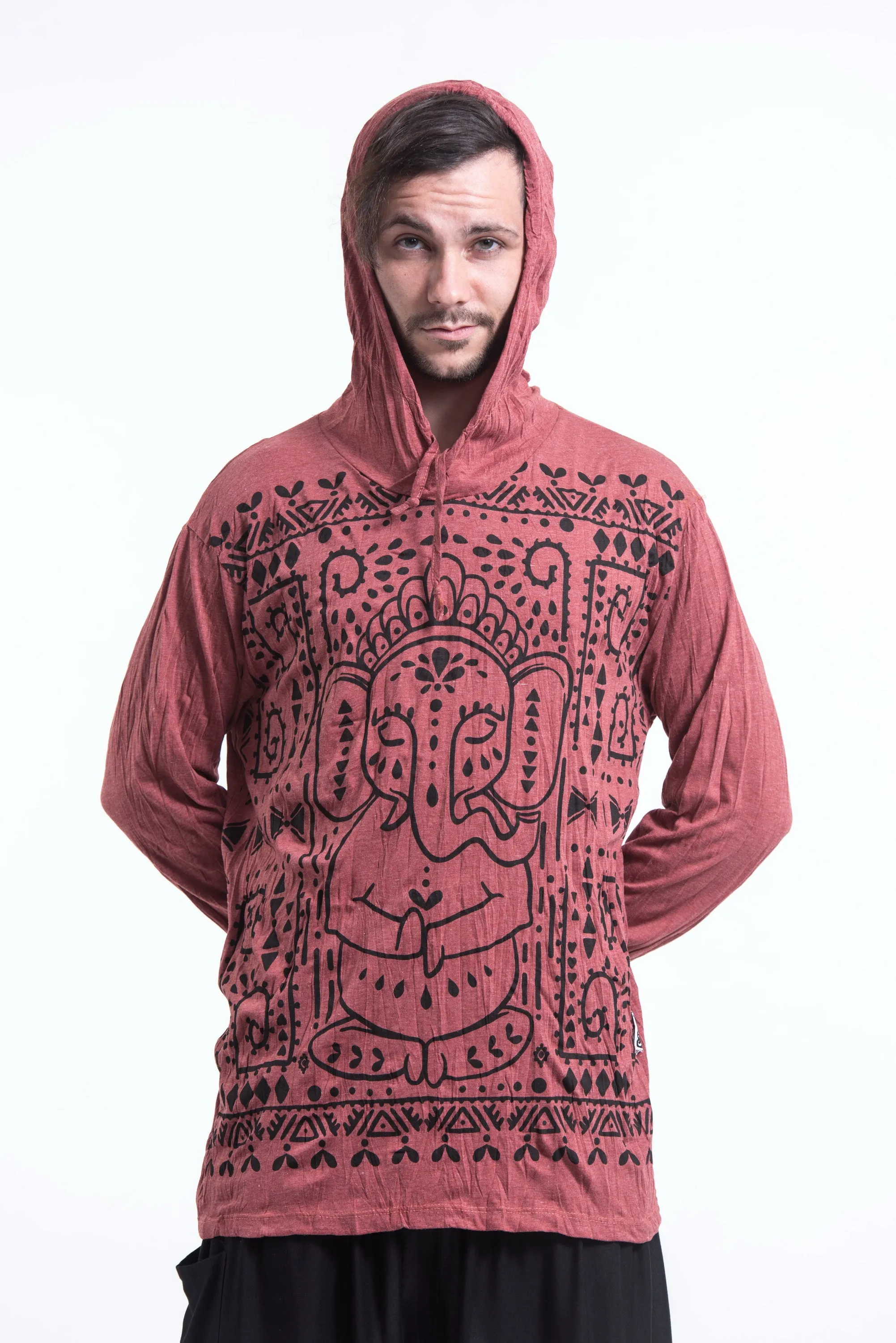 Unisex Shanti Ganesh Hoodie in Brick
