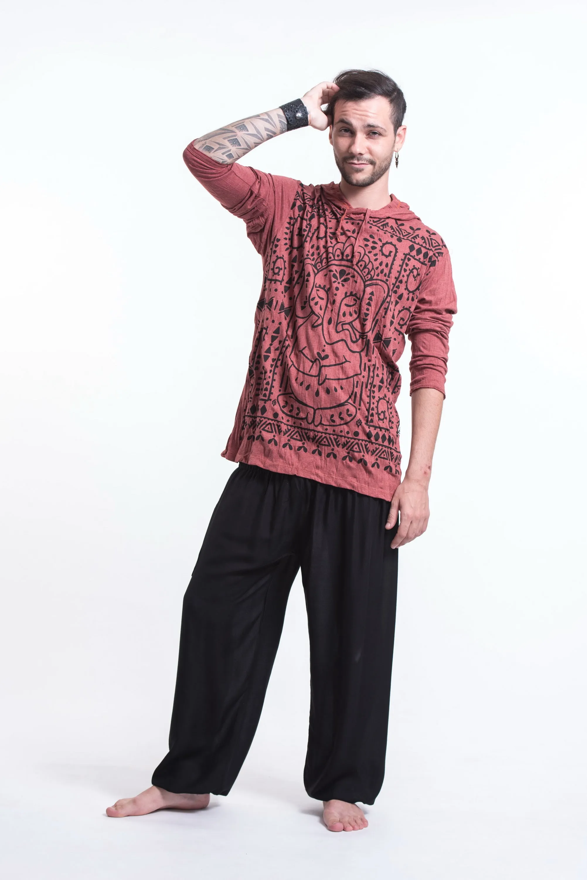 Unisex Shanti Ganesh Hoodie in Brick