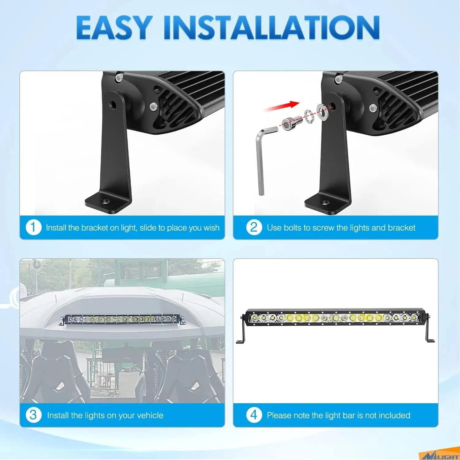 Universal Side-Mounted Adjustable Different Height Brackets (Pair)