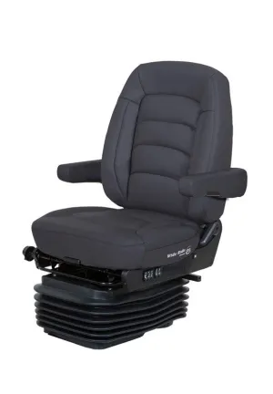 Wide Ride   Serta (Lo-Pro Air Suspension, Bellows, Mid-Back, Dual Armrests, Black Ultra-Leather)