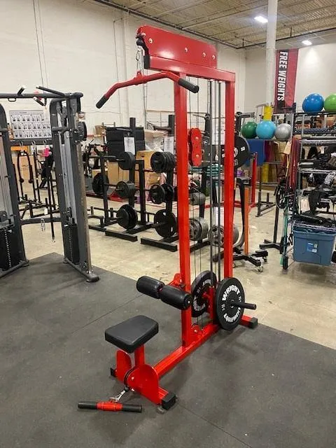 Wright Equipment Lat Pulldown Low Row Combo Plate Loaded Black Frame Black Upholstery