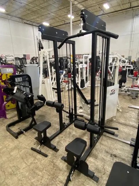 Wright Equipment Lat Pulldown Low Row Combo Plate Loaded Black Frame Black Upholstery